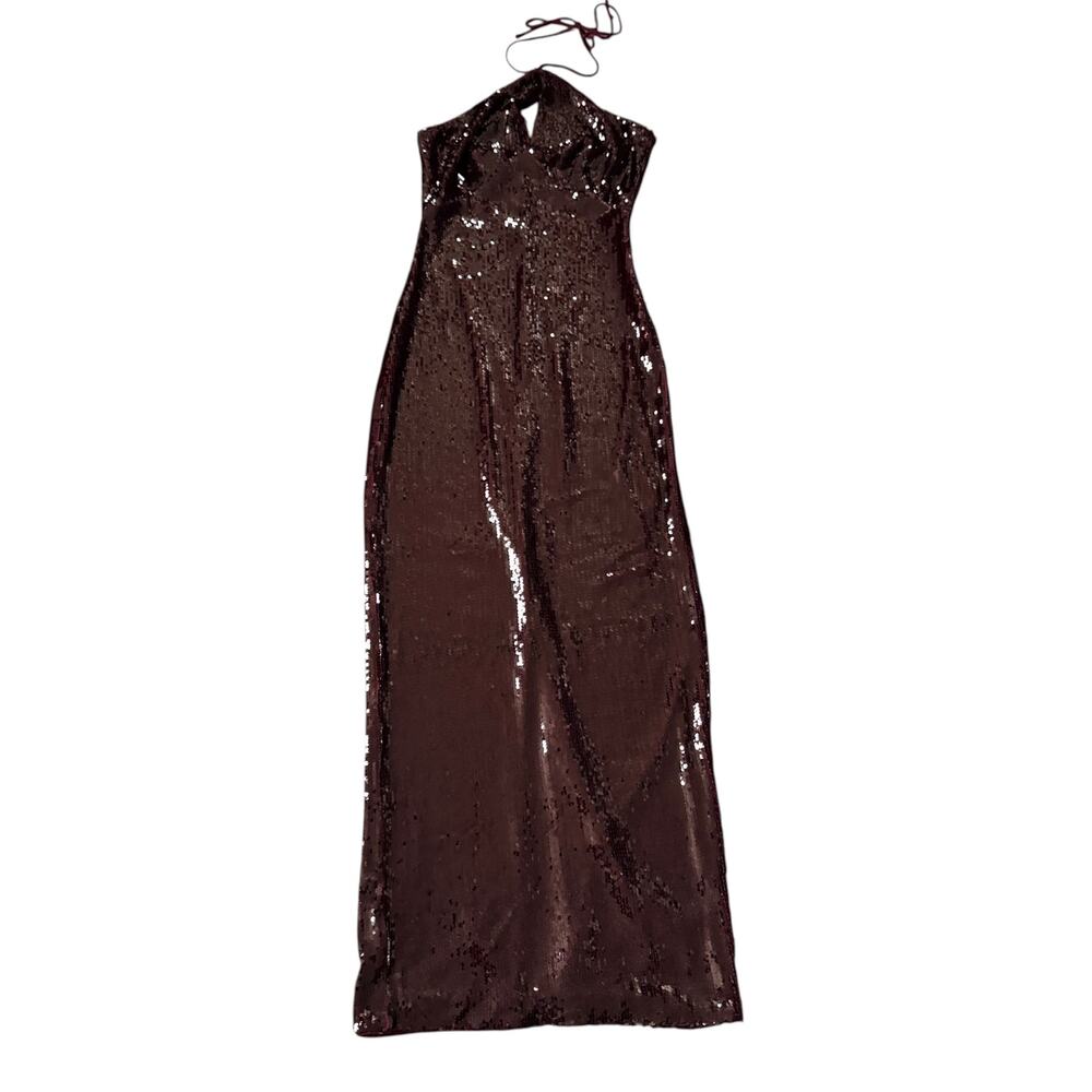 Reformation Iridessa Sequin Dress Burgundy Dark Red